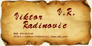 Viktor Radinović vizit kartica